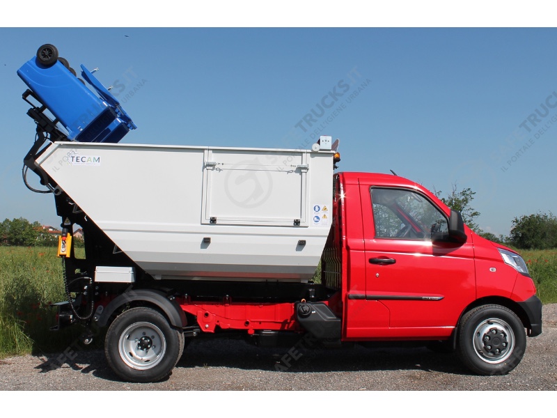 technical data sheet PIAGGIO PORTER NP6 TW P.3.000 twin Tecam MV4 MSW tank 4mc and forks DIN 1100 waste truck